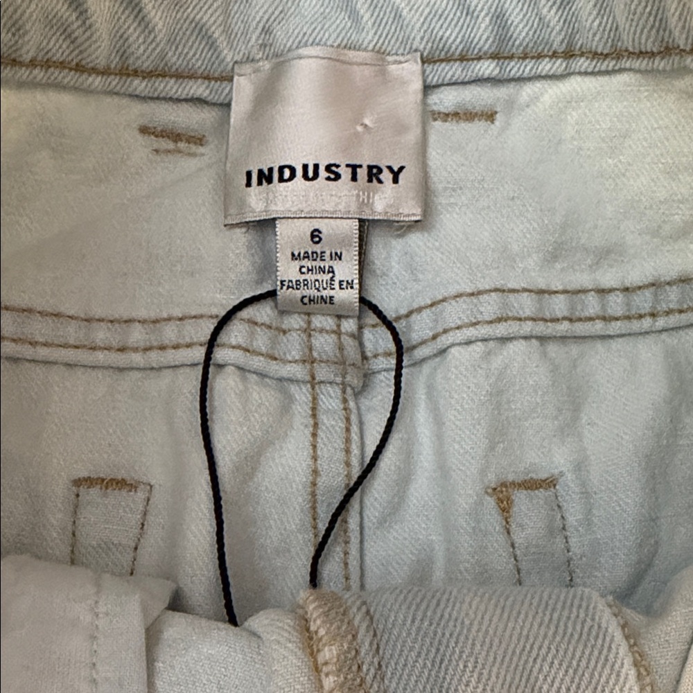 NWOT INDUSTRY Front Slit Casual Light Denim Skirt Mid Rise Maxi Y2K Boho Edgy - Picture 3 of 14